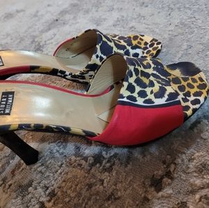 Stuart Weitzman sandals leopard print and red
